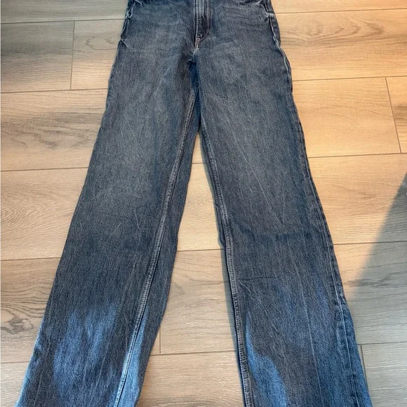 Zara Blue Wide Leg Jeans - Picture 2 of 4